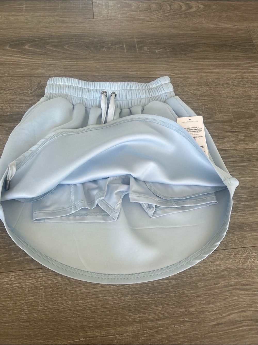 Altar'd State Light Blue Drawstring Mini Skirt - Picture 2 of 3